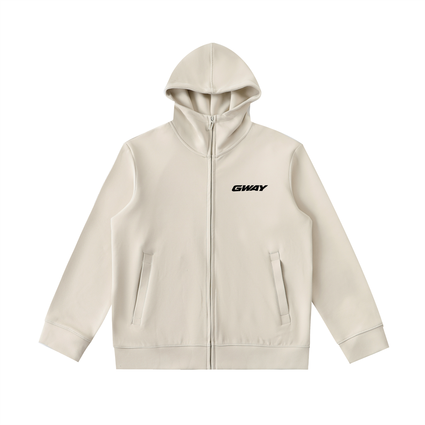 Essential Heavyweight High Neck  Zip-Up Hoodie