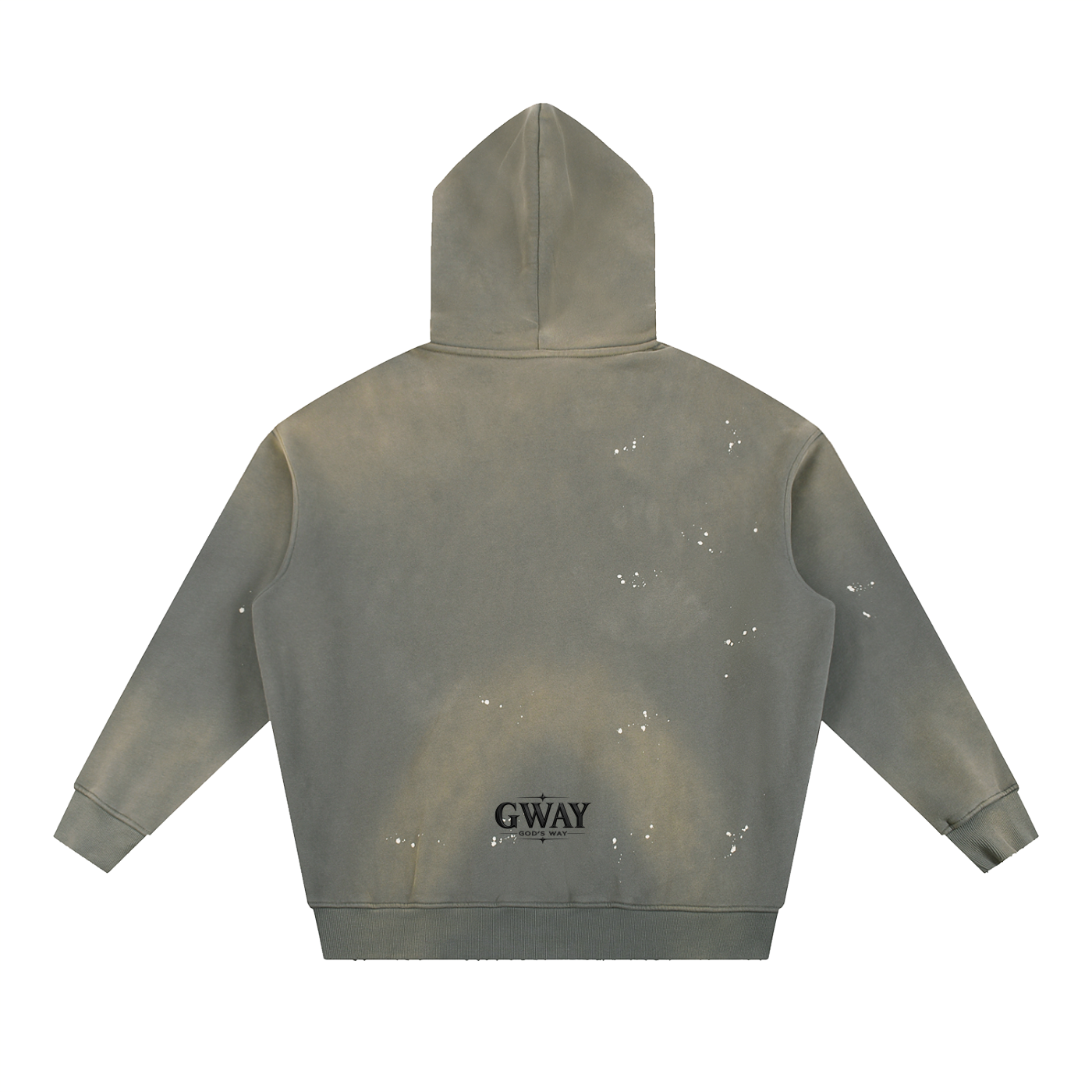 GWAY Vintage Washed Frayed Fleece Hoodie