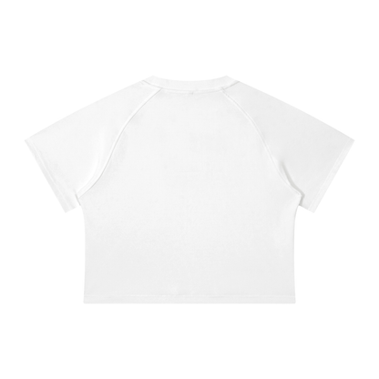 GWAY Women's Mineral Wash Raglan Crop T-Shirt