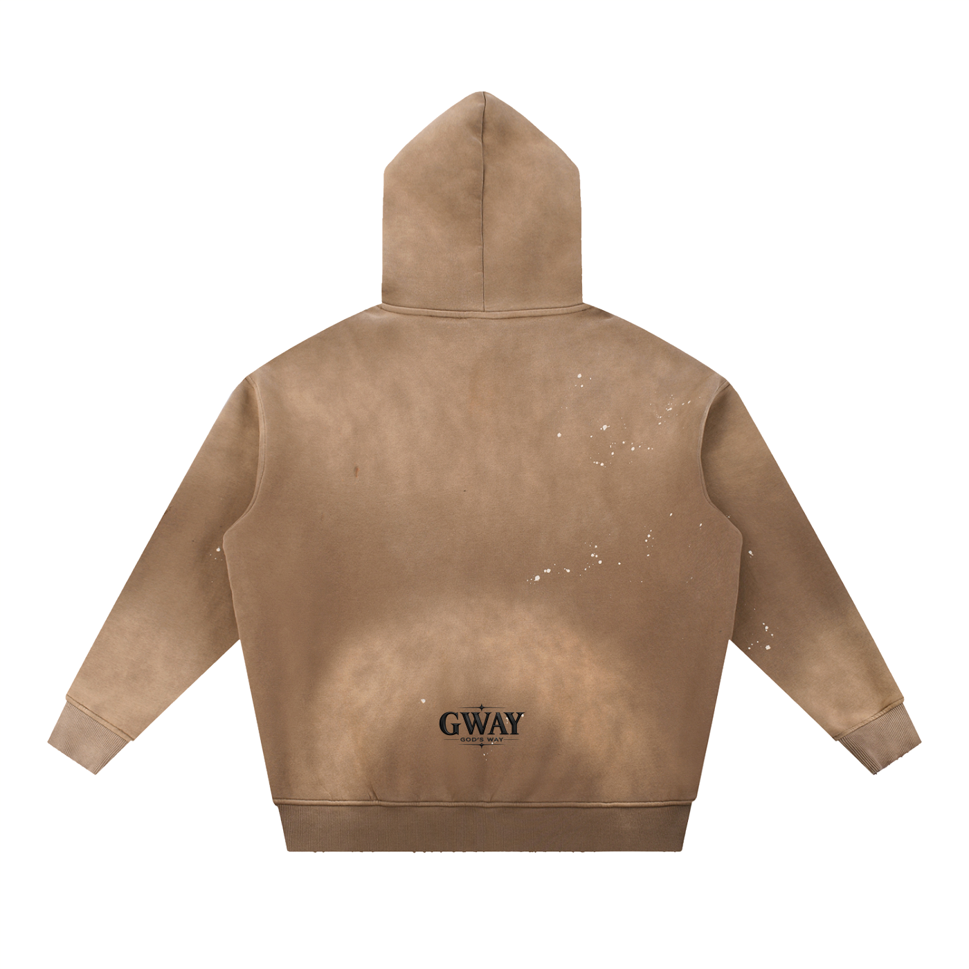 GWAY Vintage Washed Frayed Fleece Hoodie