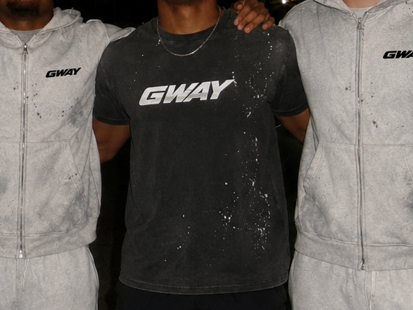 GWAY Hand-Frayed Sunfade Paint Splatter T-Shirt