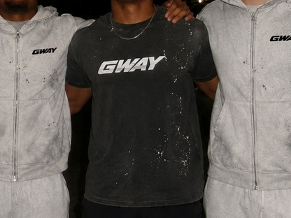 GWAY Hand-Frayed Sunfade Paint Splatter T-Shirt