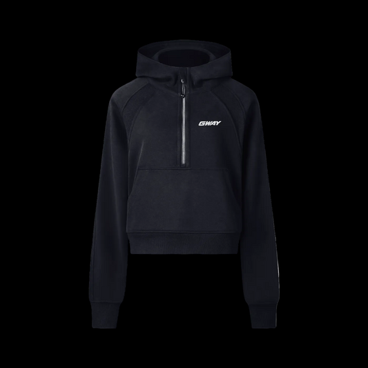 GWAY Cropped Half-Zip Hoodie