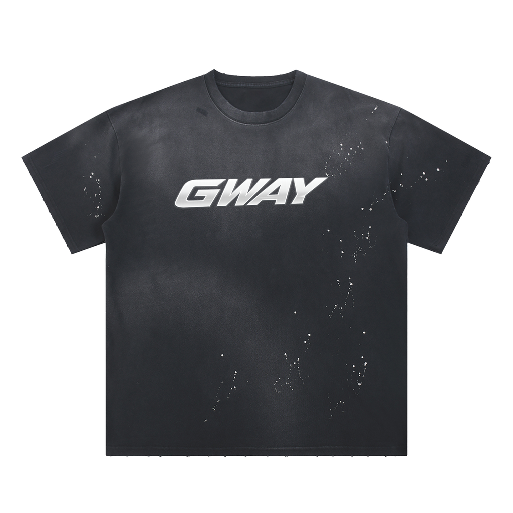 Hand-Frayed Sunfade Paint Splatter T-Shirt