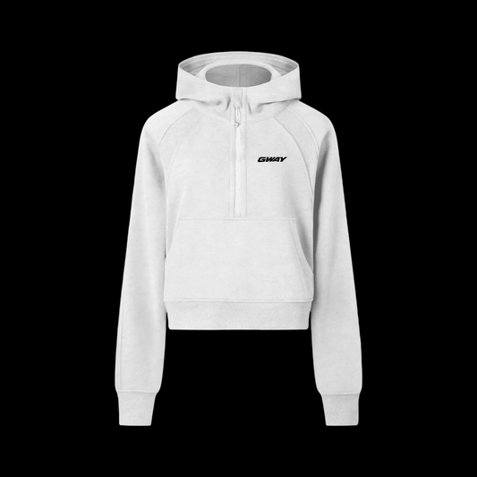 GWAY Cropped Half-Zip Hoodie