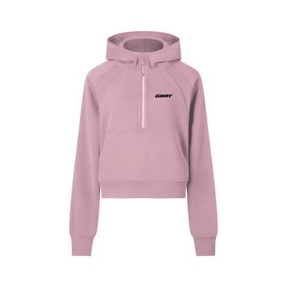 GWAY Cropped Half-Zip Hoodie