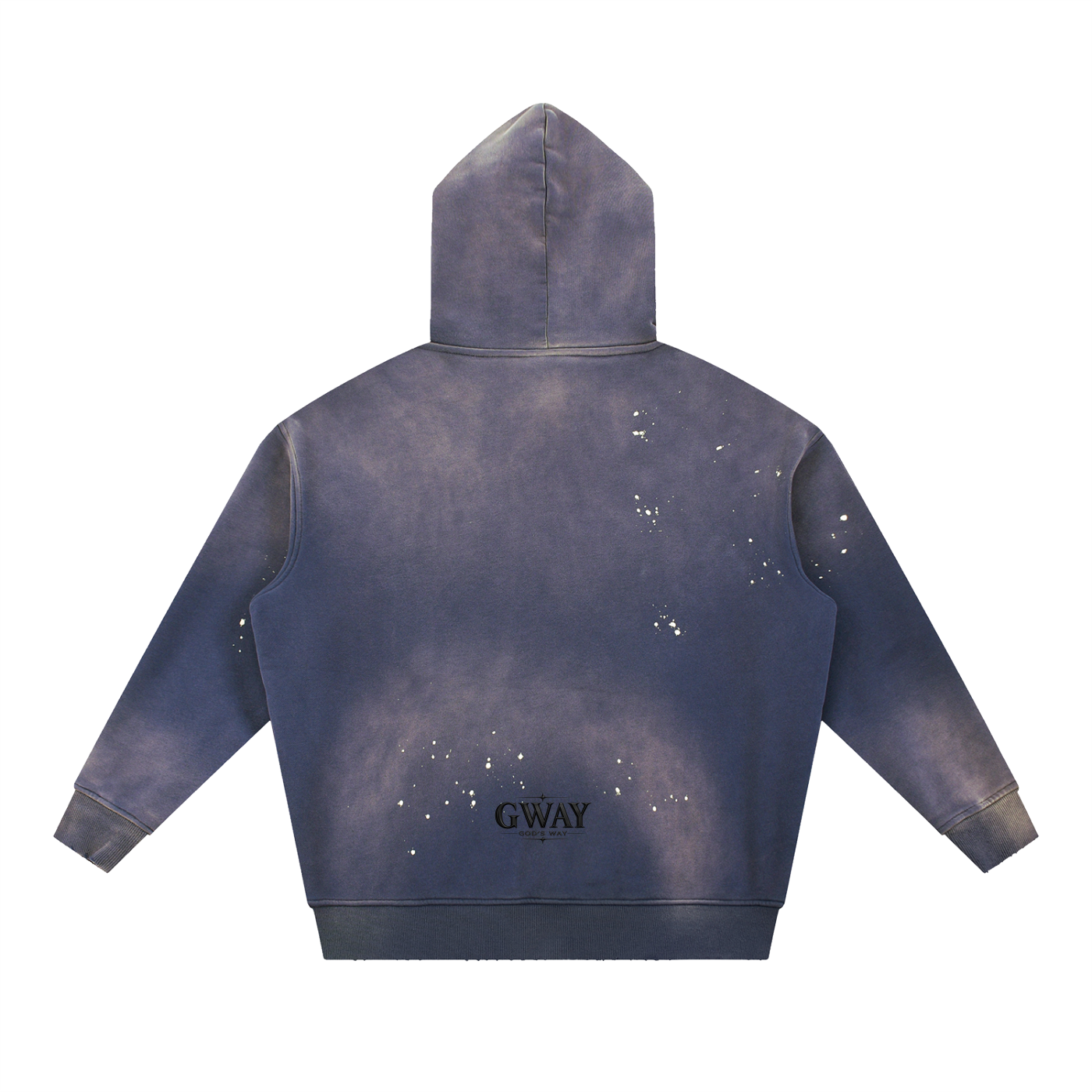 GWAY Vintage Washed Frayed Fleece Hoodie